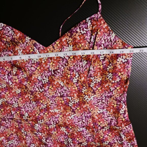 NEW French Connection Satin Mini Slip Dress Azelea Multi Size 14 - Picture 9 of 11